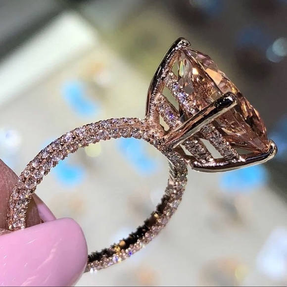 ✨BACK IN STOCK✨18K Rose Gold Morganite Stunner✨ - Picture 3 of 15